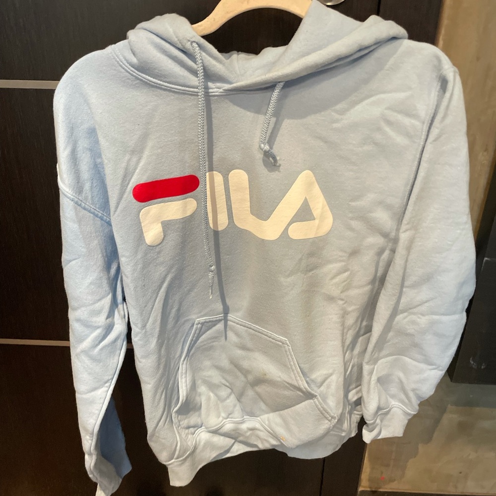 fila light blue hoodie